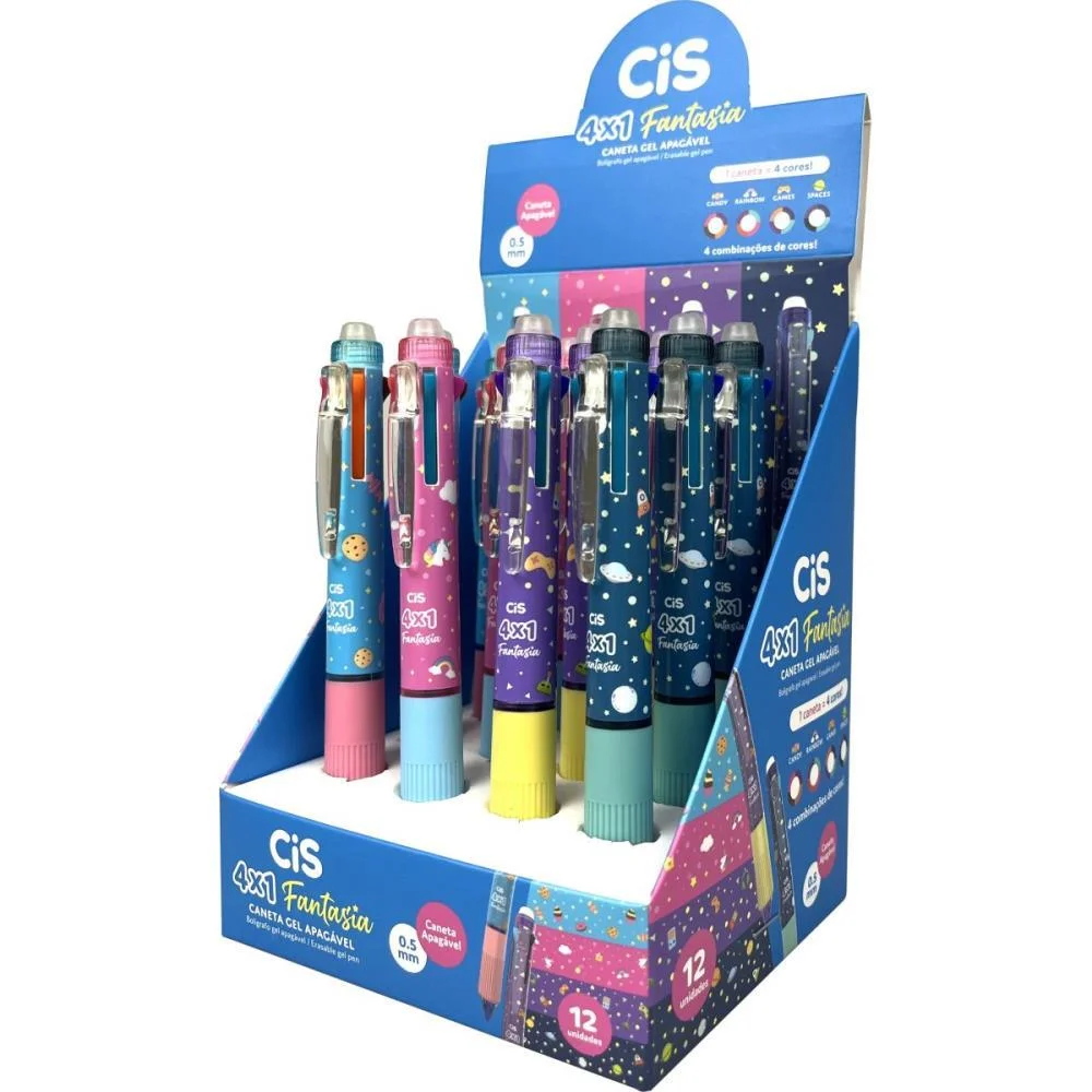 CANETA APAGAVEL FANTASIA 4X1 SORTIDA 0,7 CIS DP.12