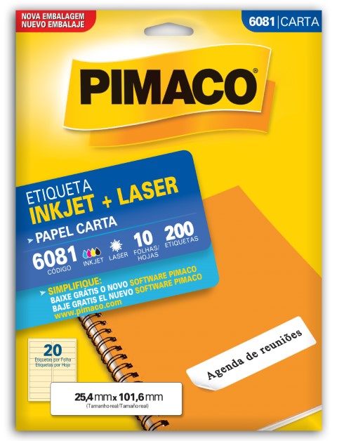 ETIQUETA ADESIVA 6081 PIMACO 10FLS CARTA