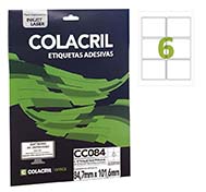 ETIQUETA ADESIVA COLACRIL CC084 10F 84,7X101,6 CAR