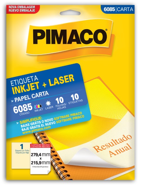 ETIQUETA ADESIVA 6085 PIMACO 10FLS CARTA