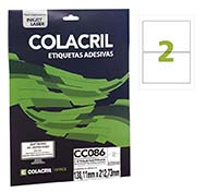 ETIQUETA ADESIVA COLACRIL CC086 10F 138,11X212,73