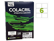 ETIQUETA ADESIVA COLACRIL CC184 100F 84,7X101,6 CA