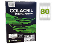 ETIQUETA ADESIVA COLACRIL CC187 100F 12,7X44,45 CA