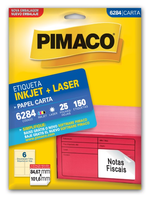 ETIQUETA ADESIVA 6284 PIMACO 25FLS CARTA