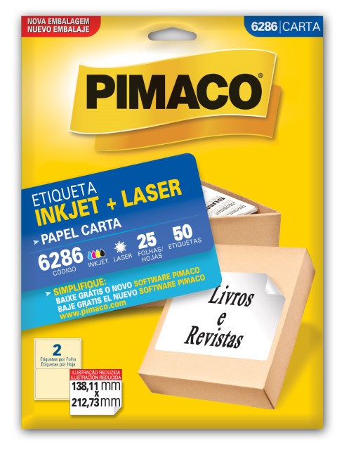 ETIQUETA ADESIVA 6286 PIMACO 25FLS CARTA