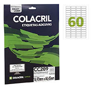 ETIQUETA ADESIVA COLACRIL CC289 25F 16,93X44,45 CA