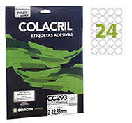 ETIQUETA ADESIVA COLACRIL CC293 25F 42,33 REDONDO