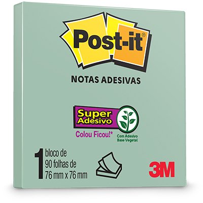 BLOCO ADESIVO 76X76 3M POST-IT 90FLS MENTA