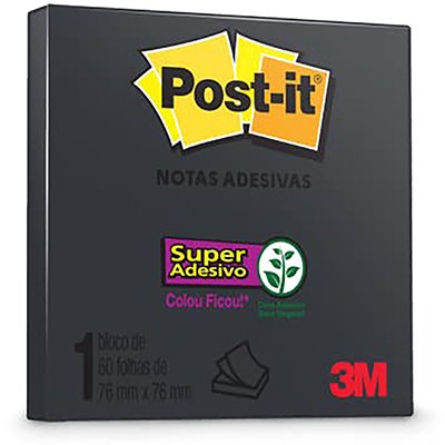 BLOCO ADESIVO 76X76 3M POST-IT 60FLS PRETO