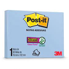 BLOCO ADESIVO 76X102 3M POST-IT 90FLS AZ CRISTAL