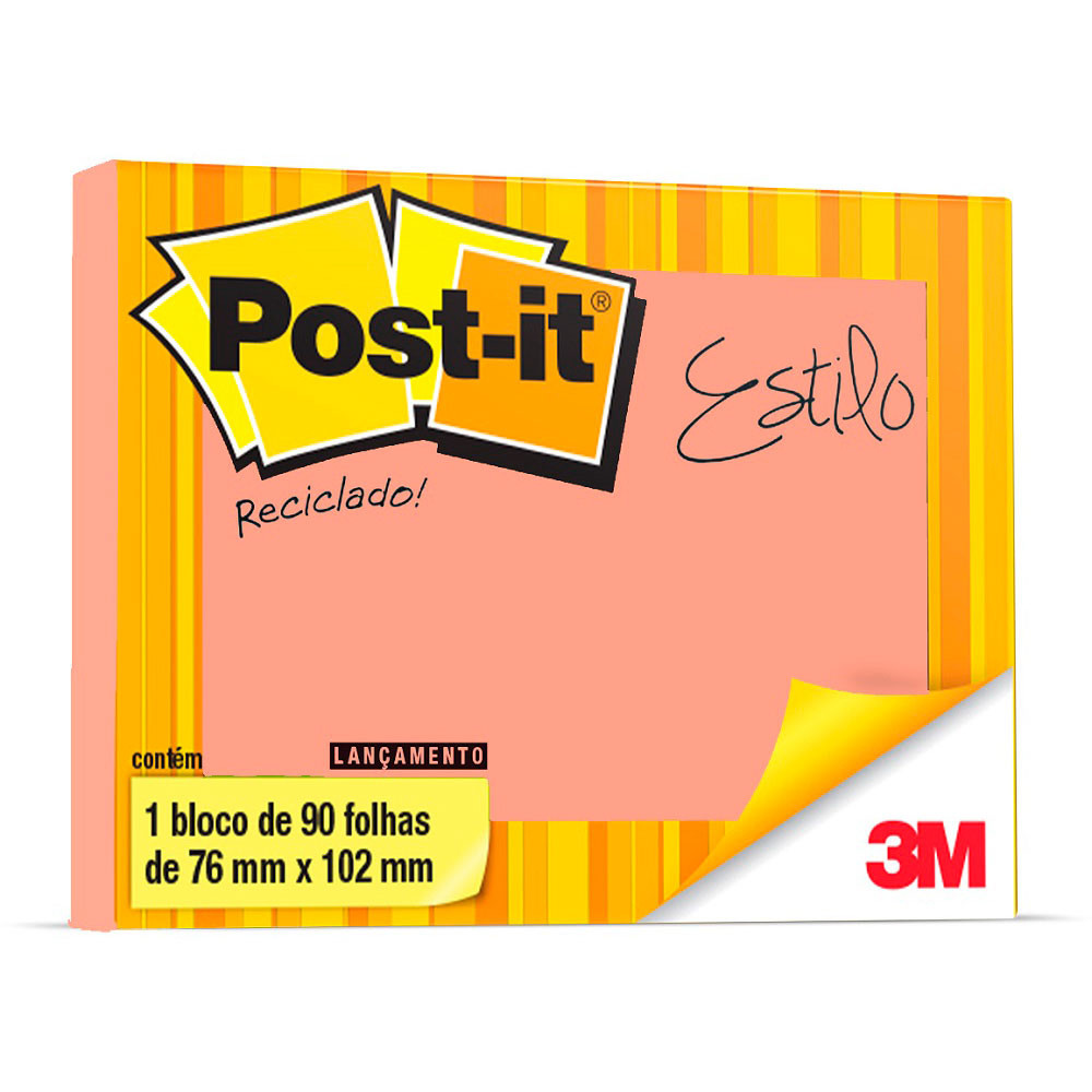 BLOCO ADESIVO 76X102 3M POST-IT 90FLS DAMASCO