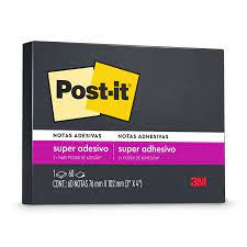 BLOCO ADESIVO 76X102 3M POST-IT 60FLS PRETO