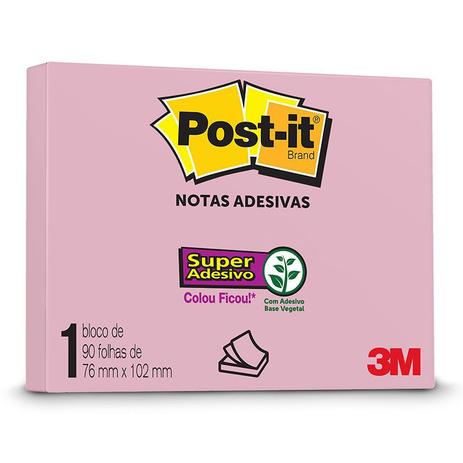 BLOCO ADESIVO 76X102 3M POST-IT 90FLS ROSA MILÊNIO