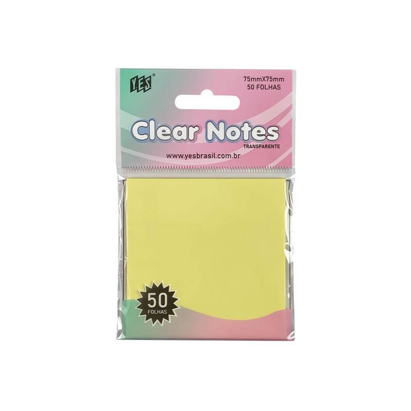 BLOCO ADESIVO 75X75 YES CLEAR NOTES C/50FLS AMAREL