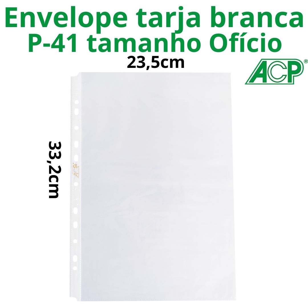 SACO PLÁSTICO OFÍCIO FURO UNIVERSAL ACP C/100 P-41