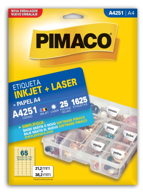 ETIQUETA ADESIVA A4251 PIMACO 25FLS