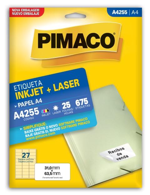 ETIQUETA ADESIVA A4255 PIMACO 25FLS