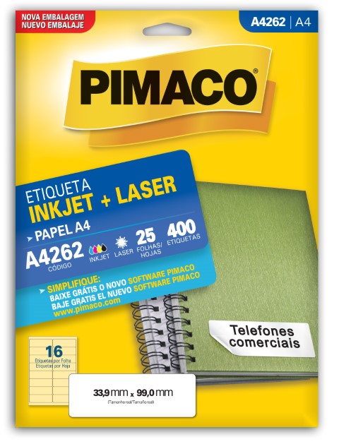 ETIQUETA ADESIVA A4262 PIMACO 25FLS