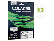 ETIQUETA ADESIVA COLACRIL CA52290 12F 22X90 A5 QUA