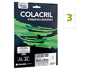 ETIQUETA ADESIVA COLACRIL CA550100 12F 50X100 A5 Q