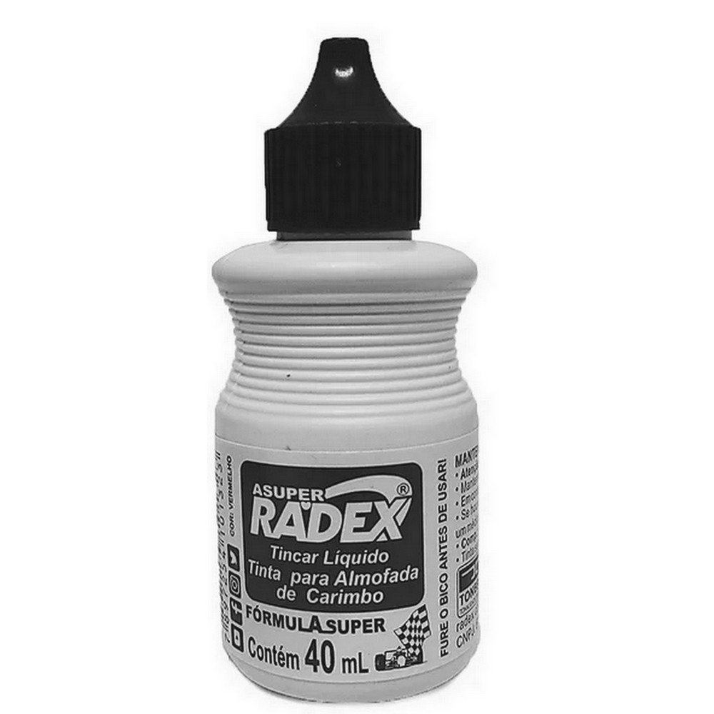 TINTA P/CARIMBO REINTINTADOR 40ML RADEX CX.C/12 PT