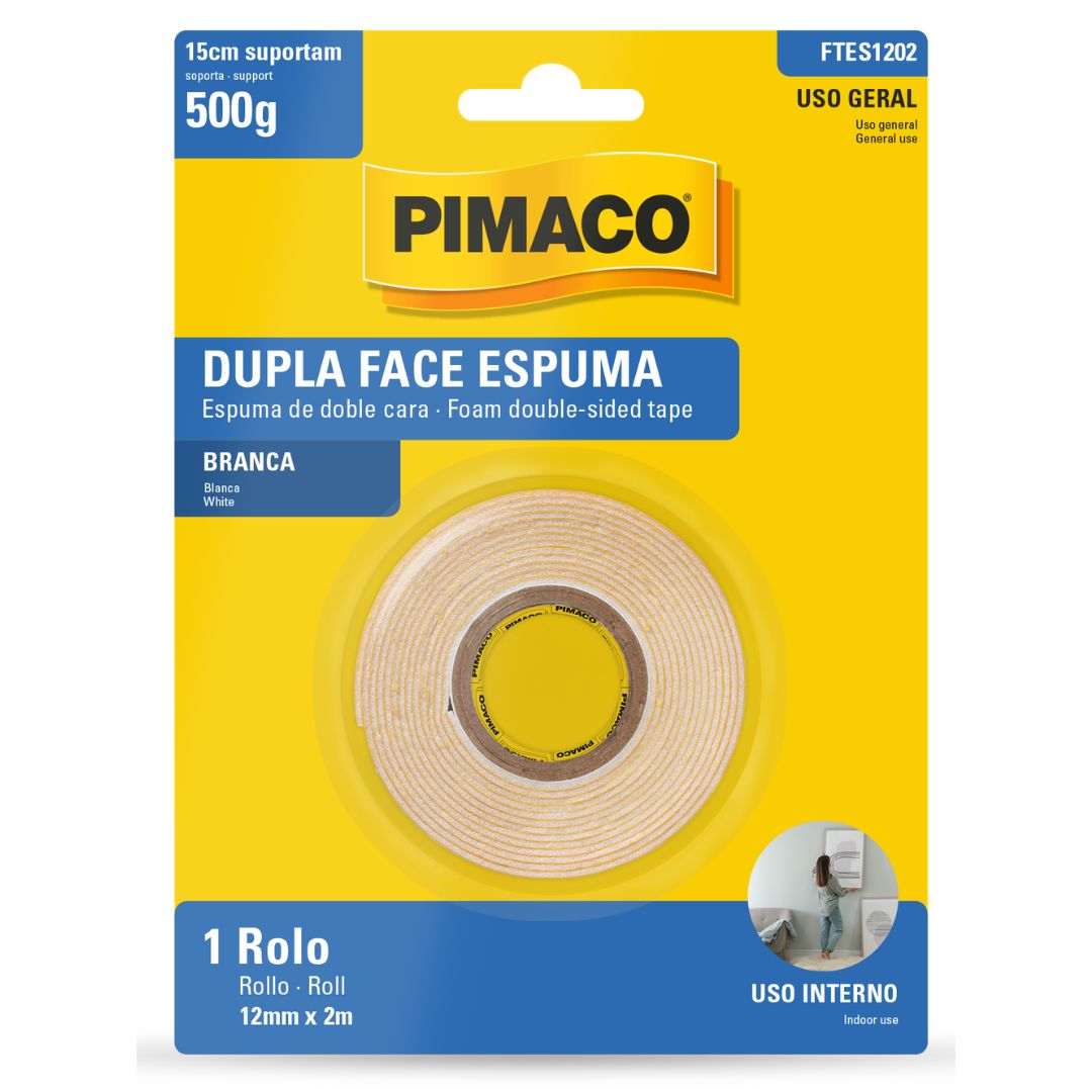 FITA DUPLA FACE ESPUMA 12MMX2M PIMACO 750GR BR