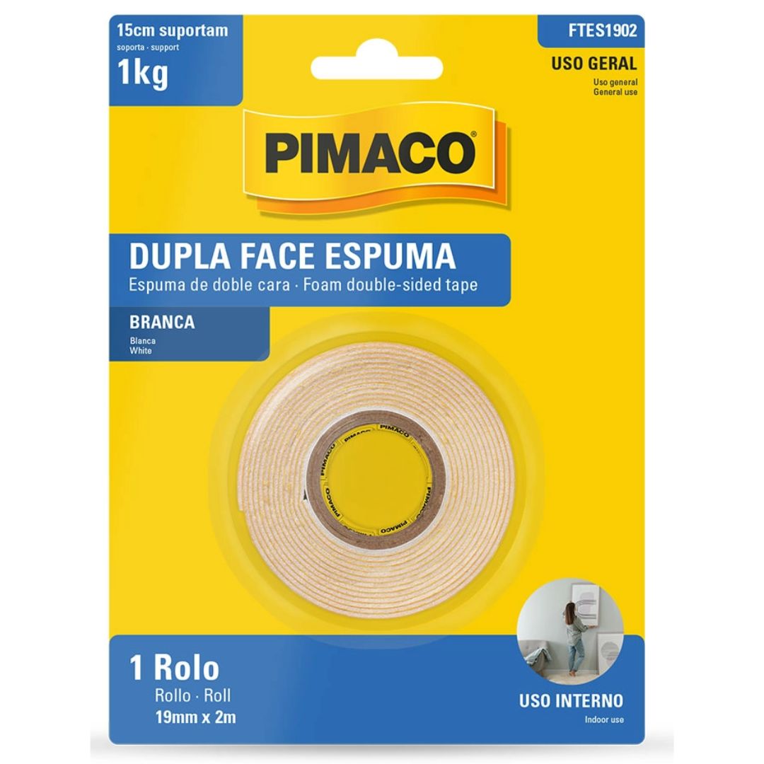 FITA DUPLA FACE ESPUMA 19MMX2M PIMACO 1KG BR