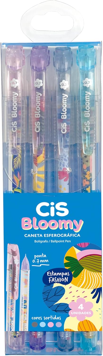 CANETA BLOOMY 0,7 CIS ESTOJO C/4