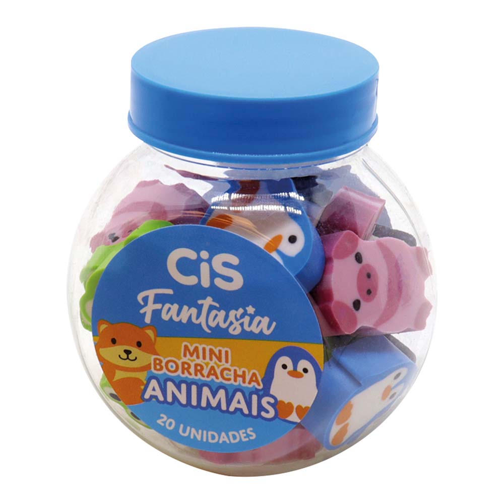 BORRACHA CIS FANTASIA MINI ANIMAIS POTE C/20