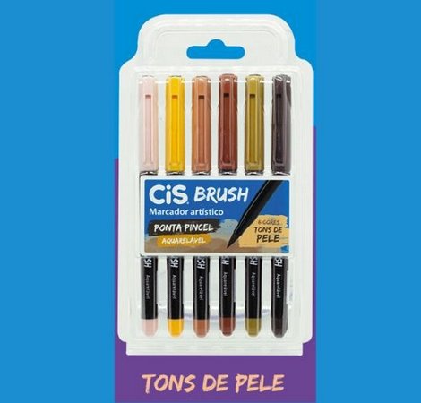 CANETA BRUSH CIS CX.C/6 TONS DE PELE