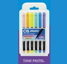 CANETA BRUSH CIS CX.C/6 TONS PASTEIS