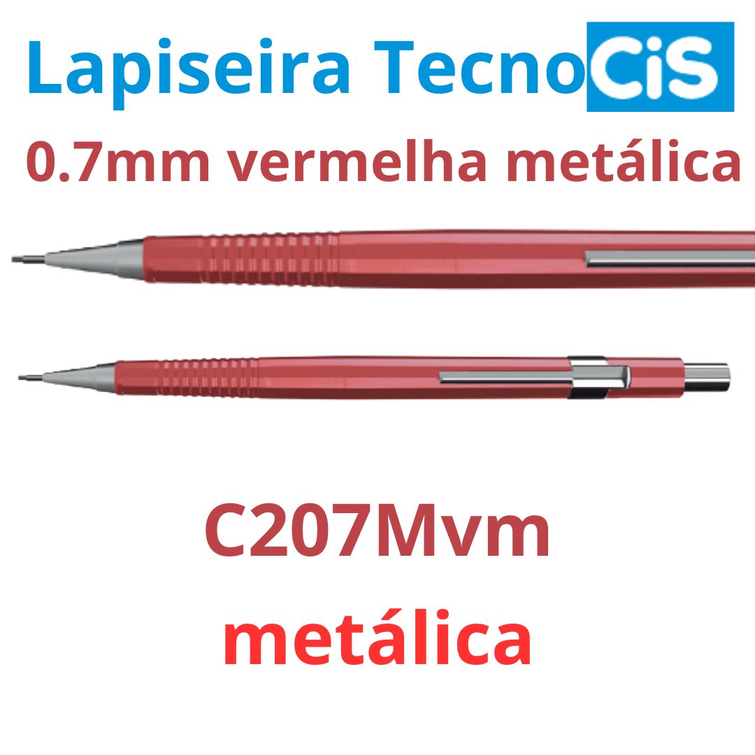 LAPISEIRA 0,7 TECNOCIS VERMELHO METALICO