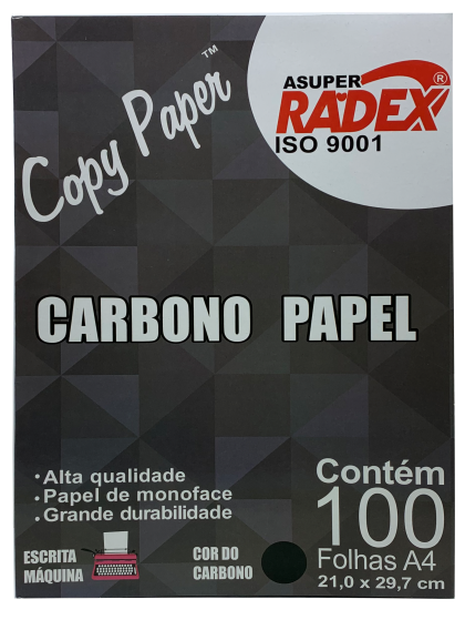 PAPEL CARBONO PAPEL PRETO RADEX C/100