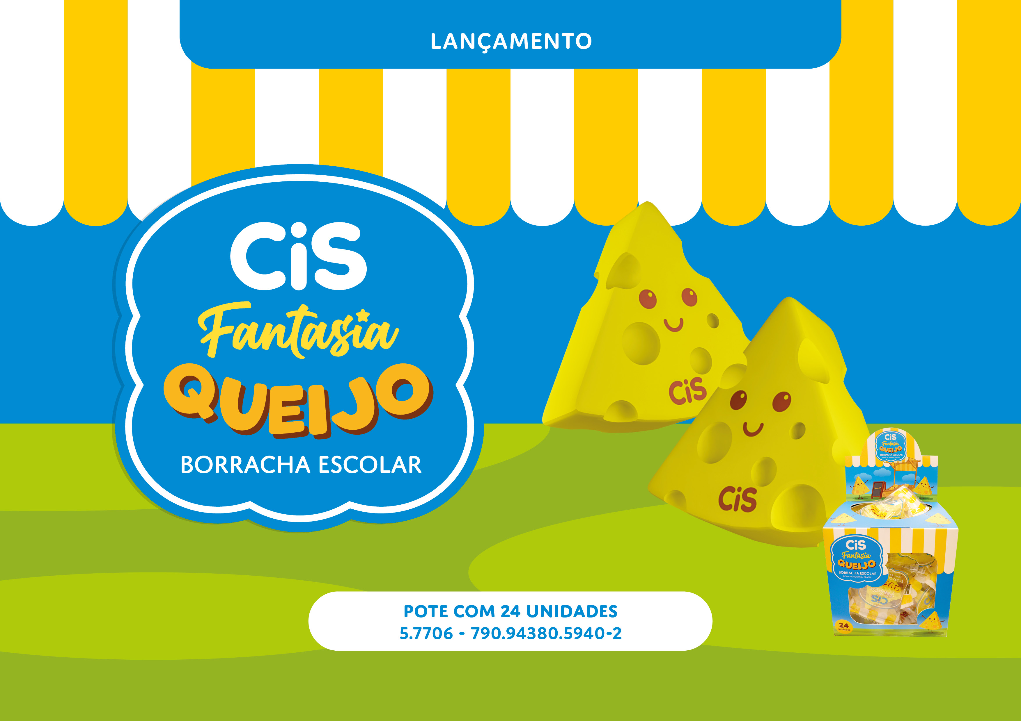 BORRACHA CIS CHEESE QUEIJO DISPLAY C/24