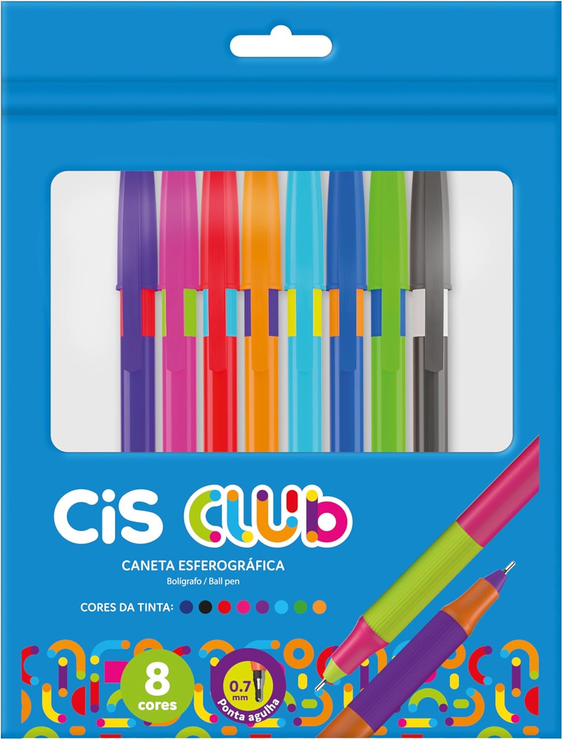 CANETA CLUB 0,7 CIS ESTOJO C/8 SORTIDO