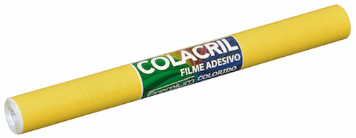 FILME AUTOADESIVO 45CMX10MTS 70 MICRAS AMARELO