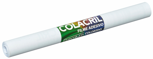 FILME AUTOADESIVO 45CMX10MTS 70 MICRAS BRANCO