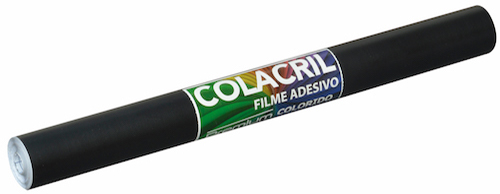 FILME AUTOADESIVO 45CMX10MTS 70 MICRAS PRETO