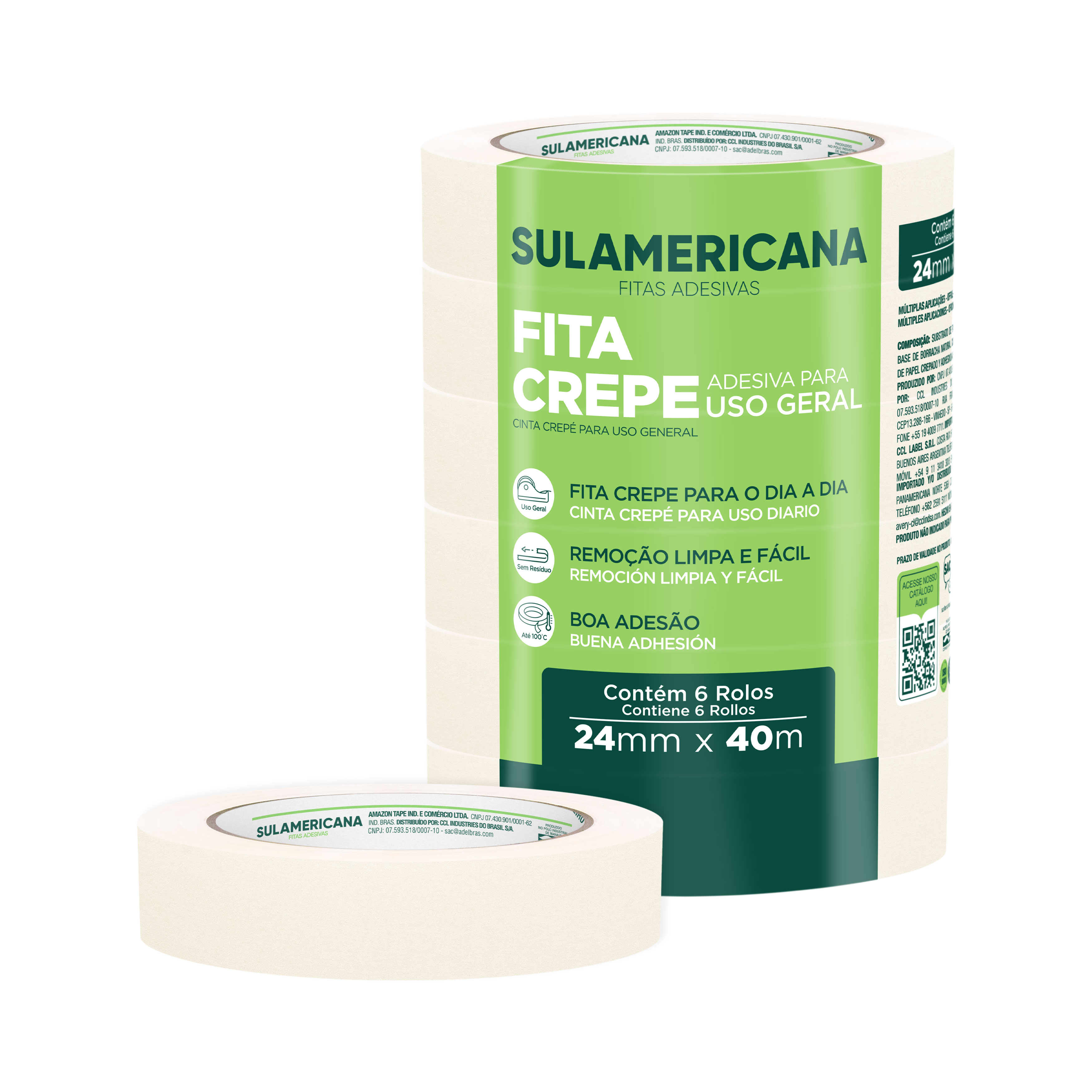 FITA CREPE 24MMX40M C/6 SULAMERICANA