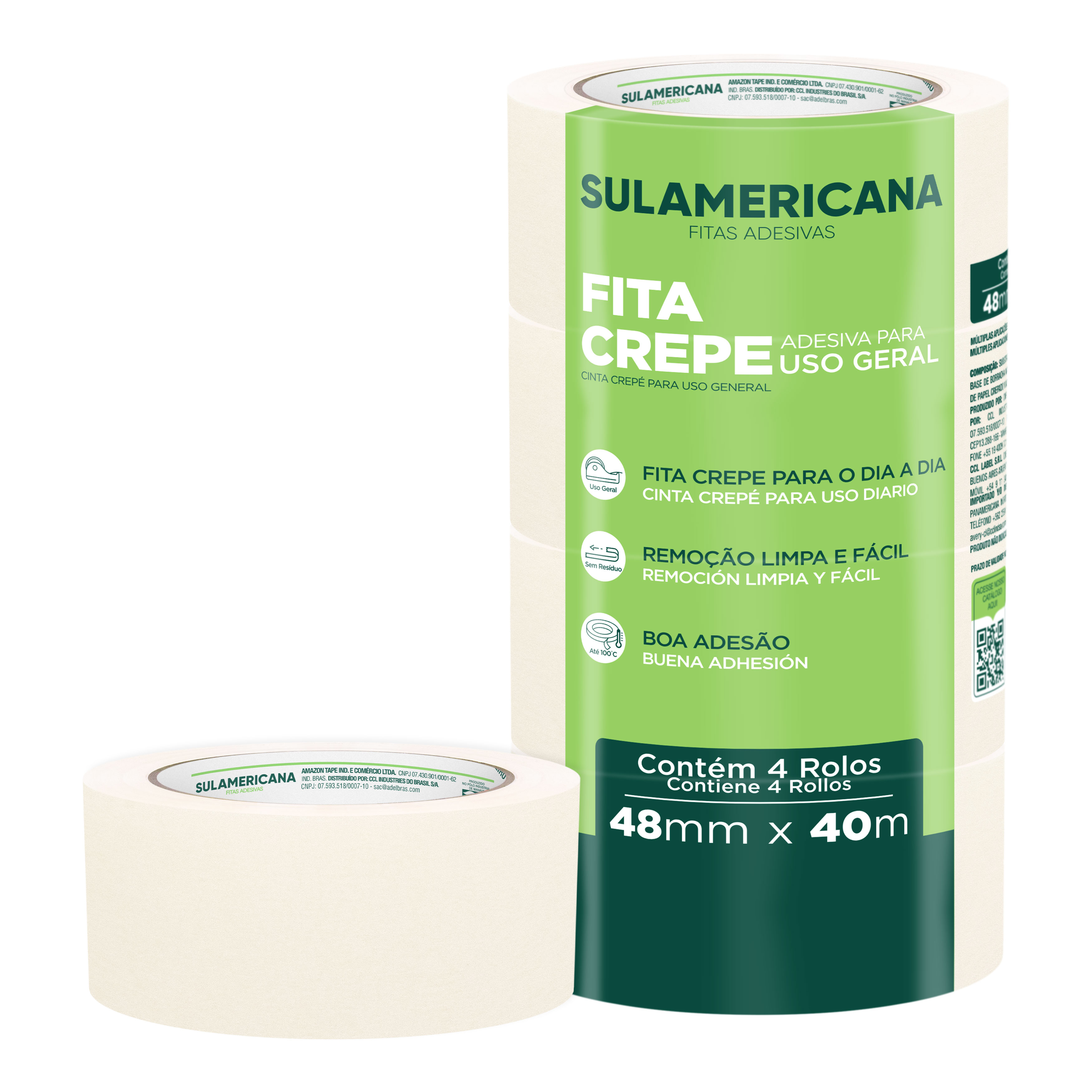 FITA CREPE 48MMX40M C/4 SULAMERICANA