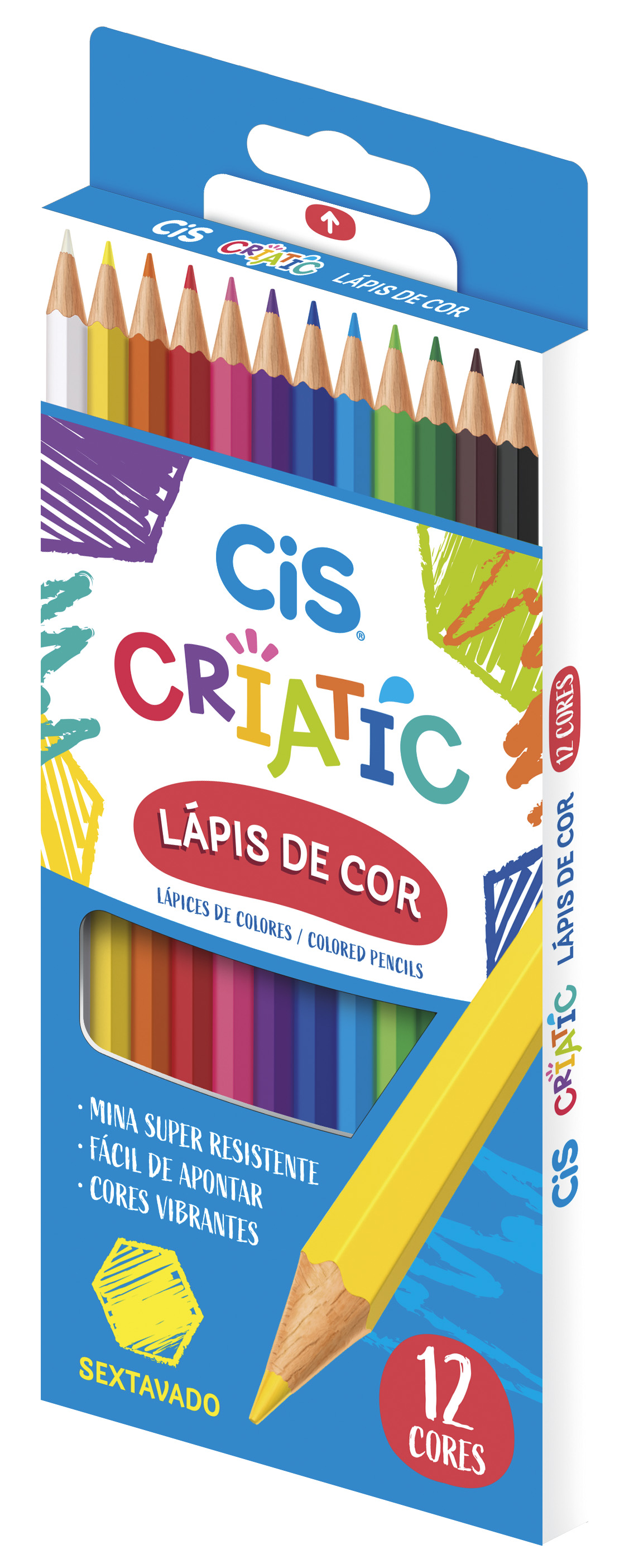 LÁPIS DE COR CRIATIC 12 CORES CIS