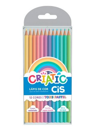 LÁPIS DE COR CRIATIC 12 CIS TONS PASTEL