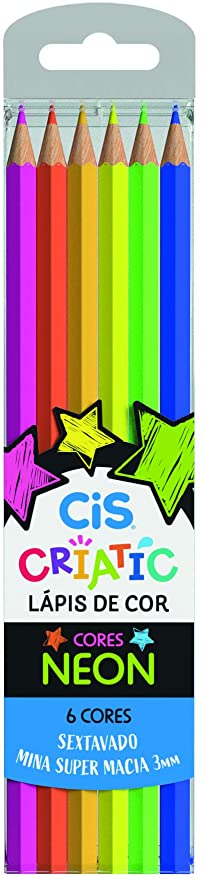 LÁPIS DE COR CRIATIC 6 NEON CIS