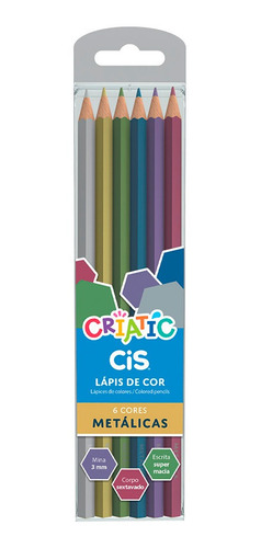 LÁPIS DE COR CRIATIC 6 CIS TONS METÁLICO