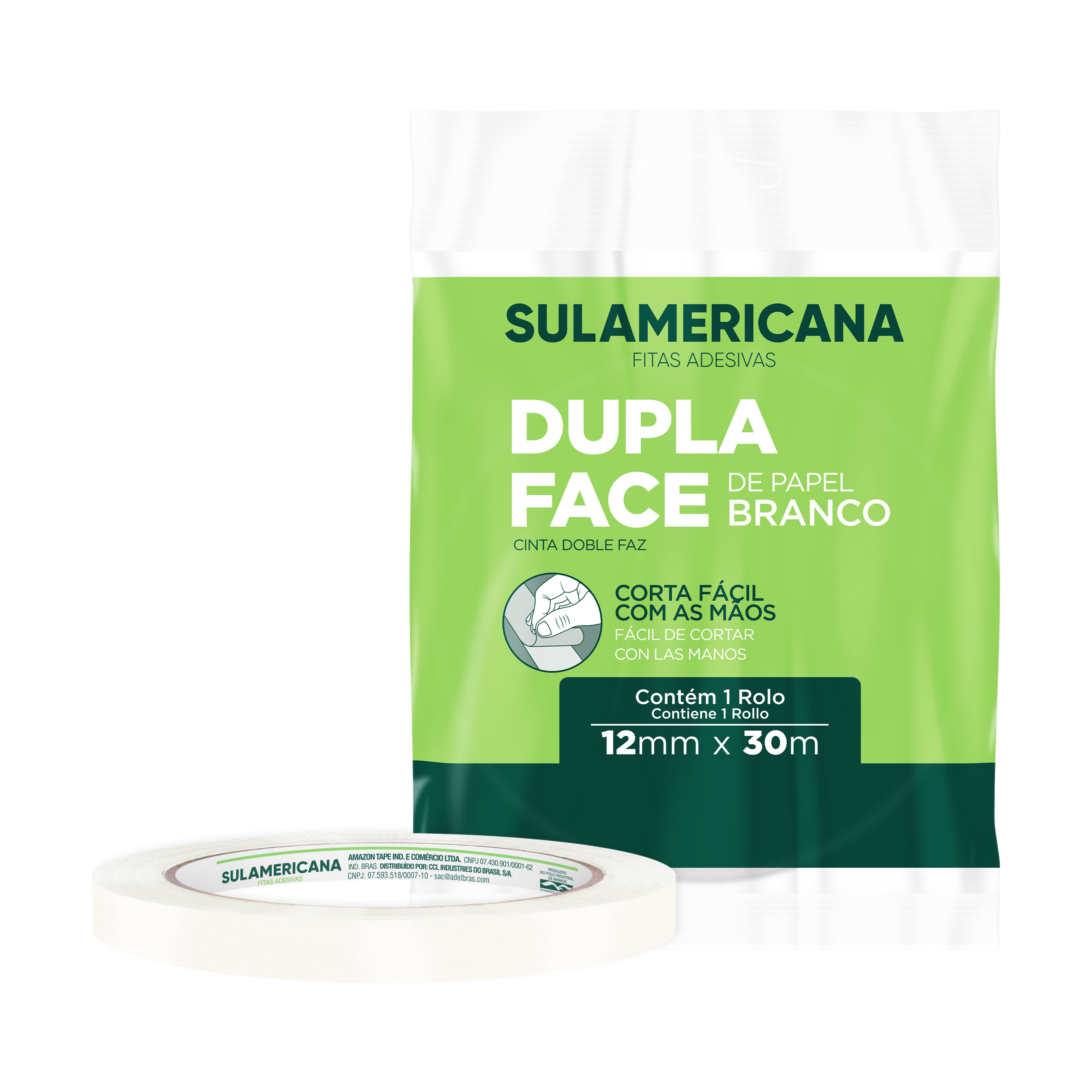 FITA DUPLA FACE DE PAPEL 12MMX30M SULAMERICANA