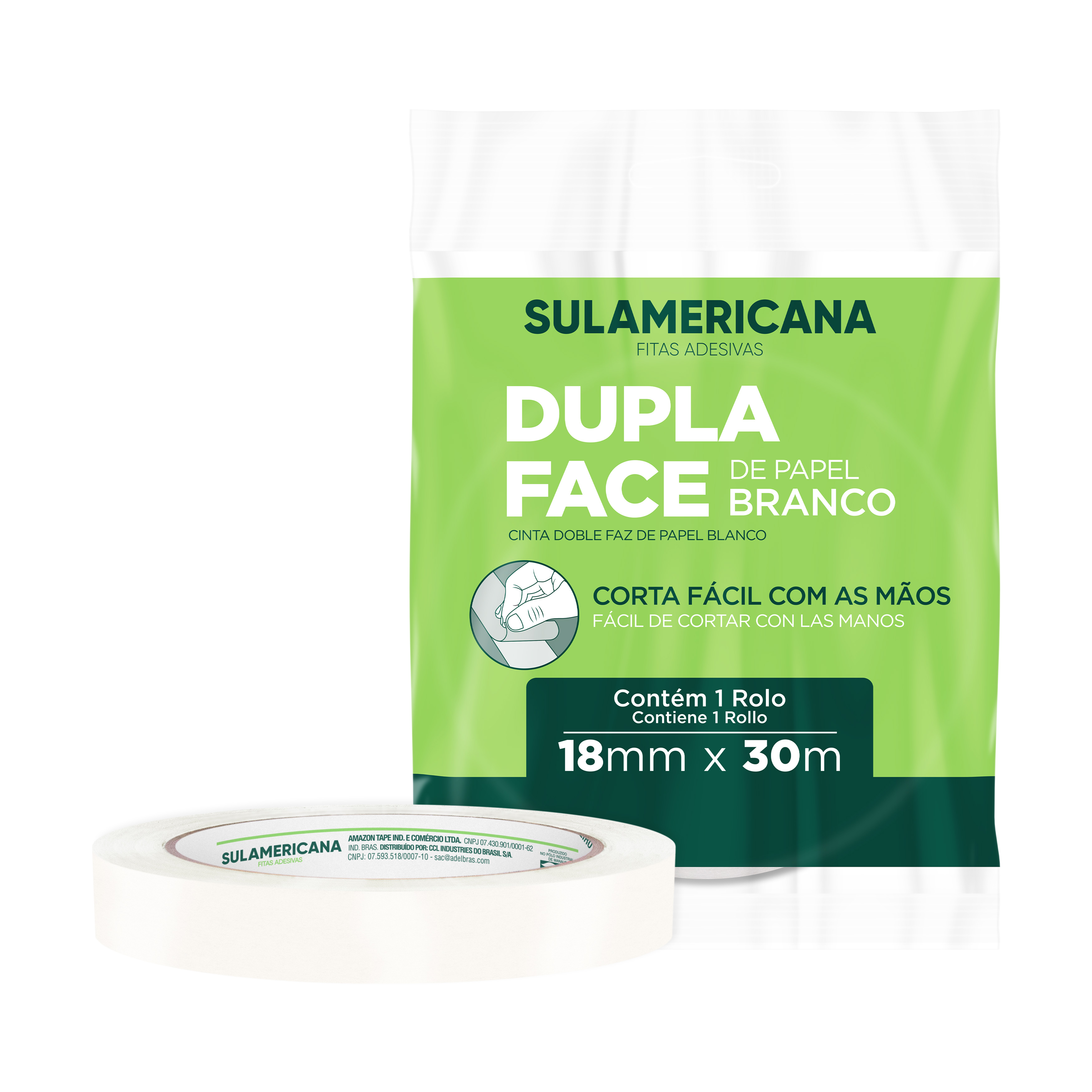 FITA DUPLA FACE DE PAPEL 18MMX30M SULAMERICANA