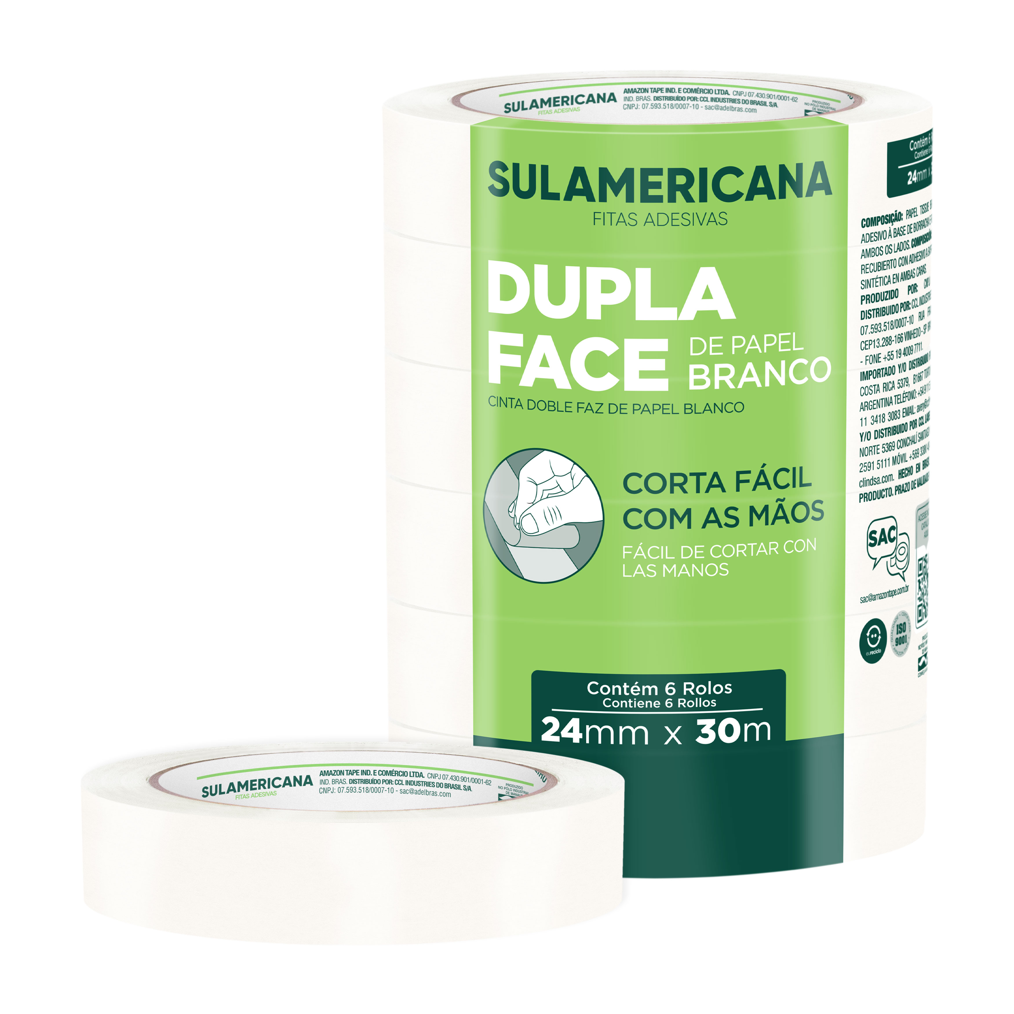 FITA DUPLA FACE DE PAPEL 24MMX30M SULAMERICANA