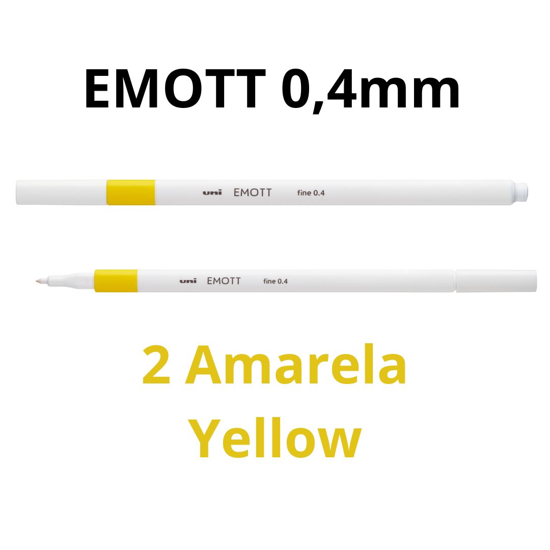 CANETA HIDROGRÁFICA EMOTT 0,4 UNI AMARELO 2