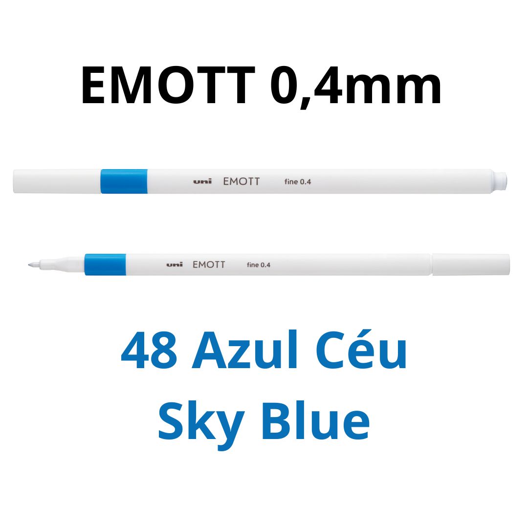 CANETA HIDROGRÁFICA EMOTT 0,4 UNI AZUL 48