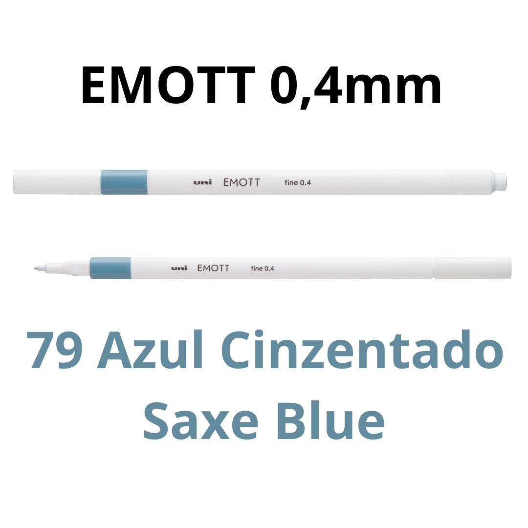 CANETA HIDROGRÁFICA EMOTT 0,4 UNI AZUL CINZA 79